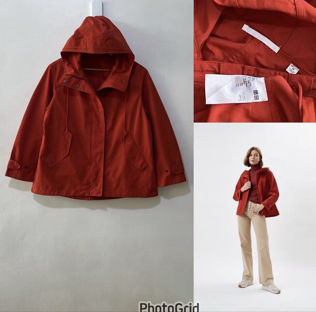 Uniqlo Hooded Jacket Rust Size M (Category: Coats, Jackets and Outerwear) located in Tuguegarao City. Submitted by closet_jz (Listing ID 1470144021, Image 1). Description: - Brand: Uniqlo - Item: Hooded Jacket - Color: Rust Orange - Size: M (Regular fit) - Features: Full zip front with button flap cover, deep hood with drawstrings, two front pockets - Style: Classic casual outerwear, easy to match with sweaters and jeans.