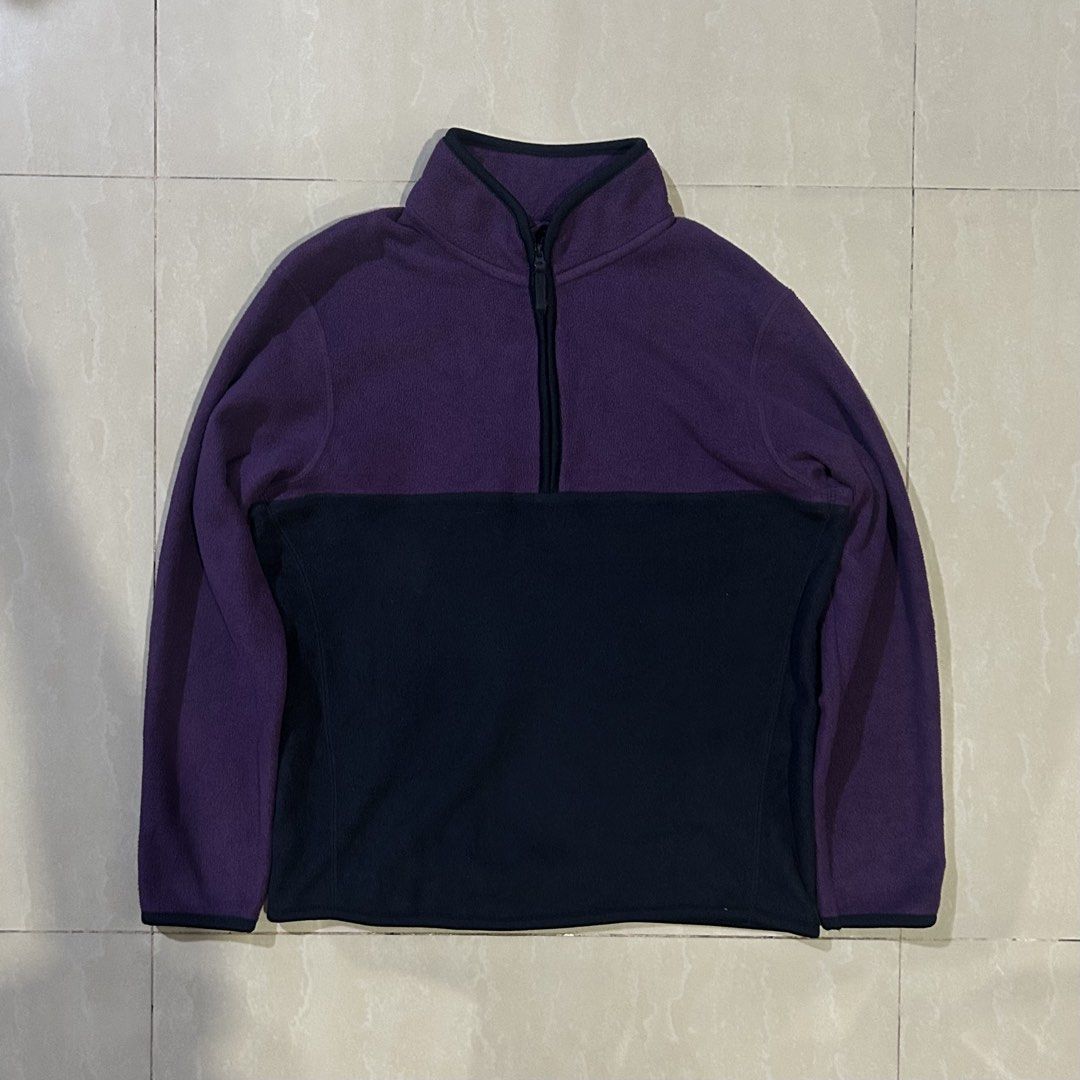 Uniqlo Purple Half Zip Fleece Jacket (Category: Coats, Jackets and Outerwear) located in San Fernando. Submitted by thrift_lang_ni_kim (Listing ID 1470330091, Image 1). Description: ⬇️ DETAILS ⬇️ Uniqlo Purple Half Zip Fleece Jacket DIMENSIONS (INCHES) Width:19 Length:23 Best fit: XS to S (cropped fit) Color rate:9/10 Condition/Issue:Good condi Mine: ₱250 Minimum increment: ₱50 Already washed and ready to wear. 📌 Please check all photos carefull