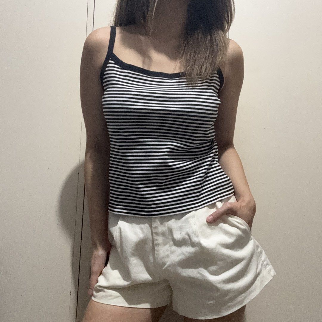 Uniqlo Striped Mini Camisole Top (Category: Sleeveless) located in Antipolo. Submitted by nicnicbg (Listing ID 1470281747, Image 2). Description: only worn once.