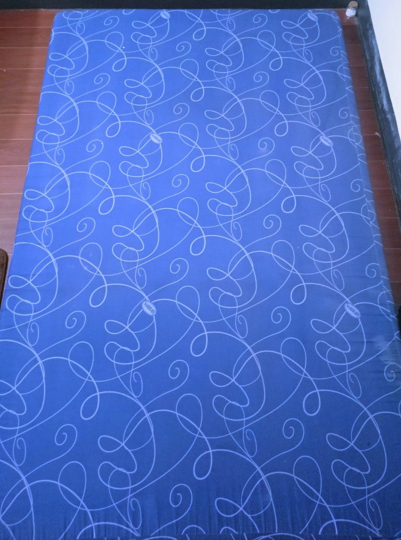 Uratex Foam Mattress (Category: Bed Frames & Mattresses) located in Cavite. Submitted by santinop (Listing ID 1470193782, Image 1). Description: - Brand: Uratex - Size: Double (48x75) -Thickness: 3.5inches - Design: Blue fabric with white abstract swirl pattern - Condition: Clean, with neatly stitched edges - Features: Comfortable thickness for daily sleeping, includes manufacturer tags - Fulfillment: pm for details. pick up around Mandaluyong Ma