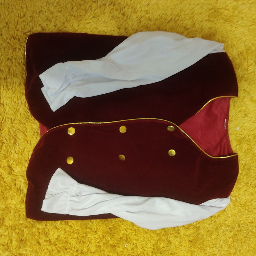 Vampire Halloween costume for kids (Category: Babies & Kids Fashion) located in Las Pinas. Submitted by minimy (Listing ID 1470144529, Image 3). Description: - Item: Kids Noble Vampire Costume Set - Size: XL (best for 130 to 140 cm height)it easily fit my 7;year old son though - Inclusions: Red velvet-look top with attached white sleeves and gold buttons, black trousers, black cape, and separate white lace collar piece - Packaging: Comes with ori