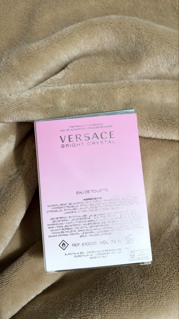 Versace Bright Crystal Eau de Toilette 30ml (Category: Fragrance & Deodorants) located in Manila. Submitted by declutterwithesca (Listing ID 1470170274, Image 2). Description: Versace Bright Crystal perfume bottle and original box. Size is 30ml, 1.0 US fluid ounce. Eau de toilette natural spray. - bought in the US - Versace Bright Crystal EDT 30ml - Condition: Like new, unused Opened only to check the scent. No actual use. MOP: GCash MOD: Lalamov