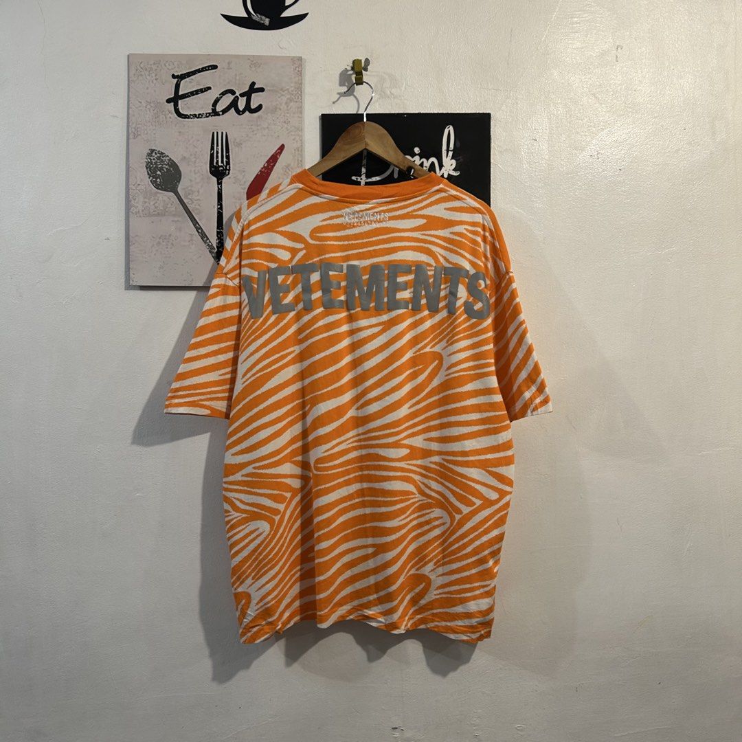 Vetemets Orange Zebra Print T-Shirt (Category: Shirts) located in Manila. Submitted by jakes_thrift_shop (Listing ID 1470310706, Image 2). Description: .