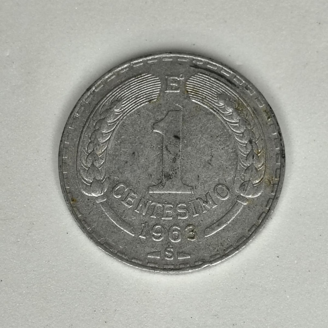 Vintage 1963 Chile 1 Centesimo Aluminum Coin - Majestic Condor Design ...
