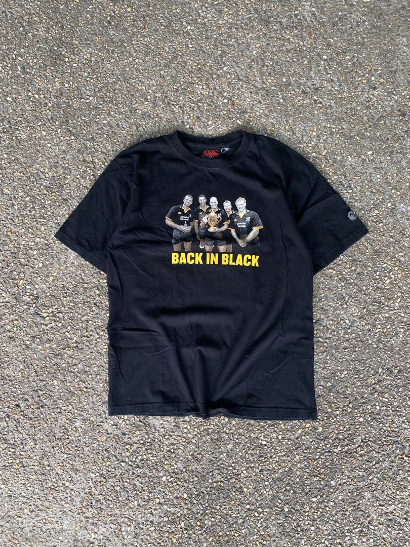 Vintage “Back in Black” (Category: Tshirts & Polo Shirts ) located in Caloocan City. Submitted by webspot (Listing ID 1470218667, Image 1). Description: Size - L Width - 21 Length - 28 .