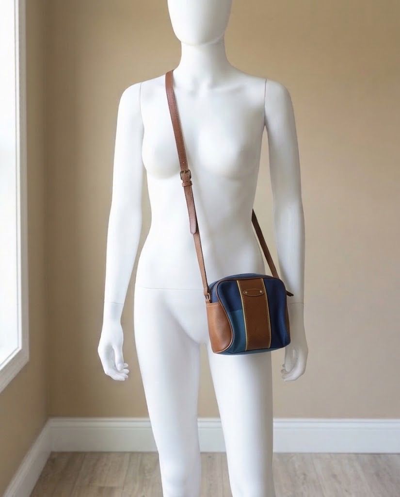 VINTAGE ESPRIT BROWN BLUE BAG (Category: Cross-body Bags) located in Marikina City. Submitted by minimalistmanila (Listing ID 1470275307, Image 1). Description: Vintage Esprit blue brown cross body bag from USA. Leather strap. Small to semi medium fit. Barely used and just kept in storage. Order now! #espritbag .