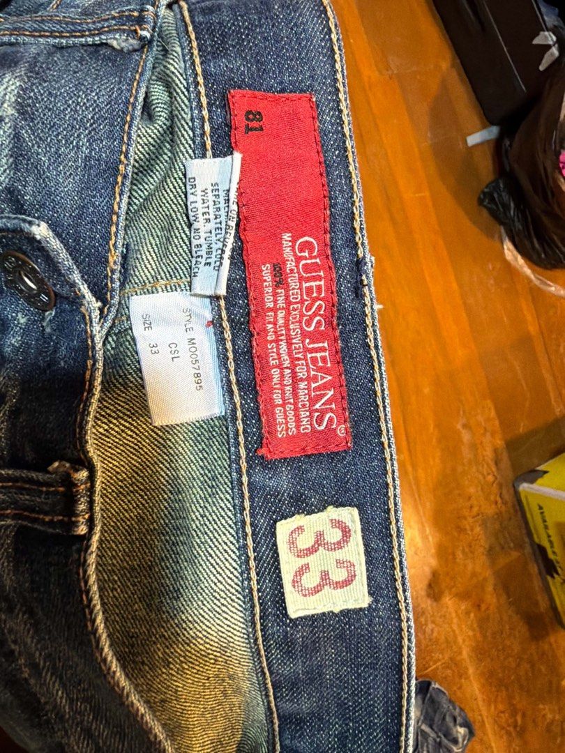 Vintage Guess Marciano denim (Category: Jeans) located in Zamboanga. Submitted by itsyagurll (Listing ID 1470277604, Image 3). Description: Measurements Waist: 34 inches Length: 41.5 Rise: 12 Leg hole: 9.5.