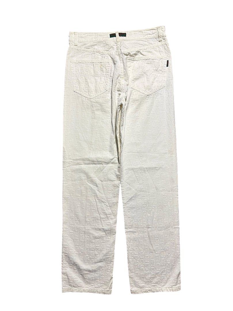 VINTAGE KATHARINE HAMMET MONOGRAM BUTTON FLY PANTS (Category: Jeans) located in Las Pinas. Submitted by greedythrifterz (Listing ID 1470213715, Image 3). Description: VINTAGE KATHARINE HAMMET MONOGRAM BUTTON FLY PANTS DIMES- WIDTH 31, LENGTH 41, THIGHS 12, LEG OPEN 7.8.