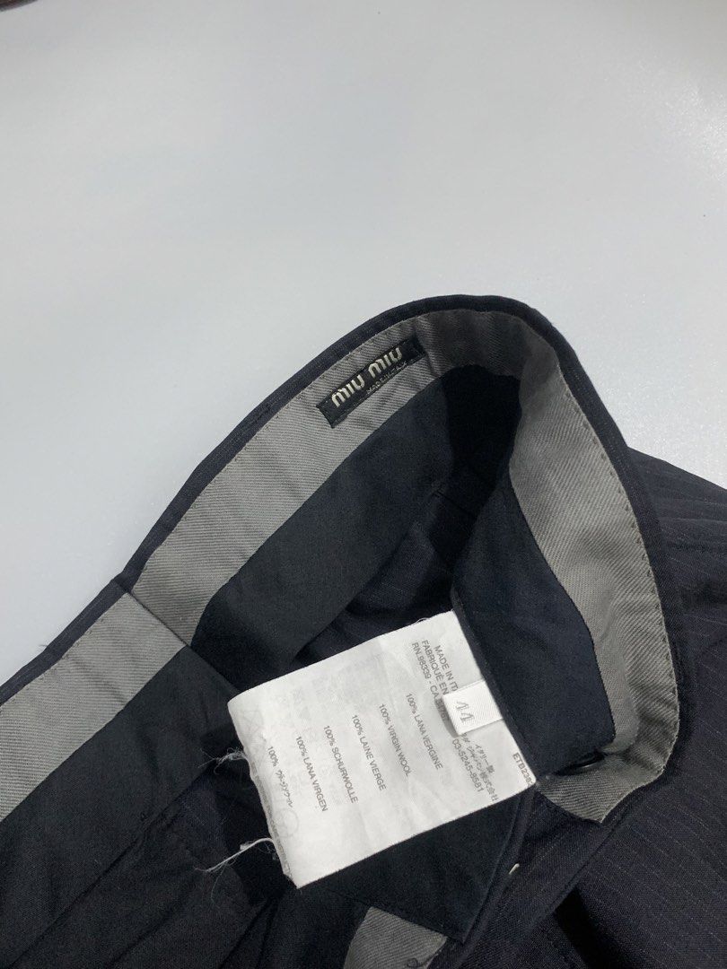 Vintage Miu Miu Trouser Pants (Category: Trousers) located in Mexico. Submitted by bugskiethrift (Listing ID 1470306790, Image 3). Description: size: 30-32 authentic complete tags excellent condition bump a message for more info.