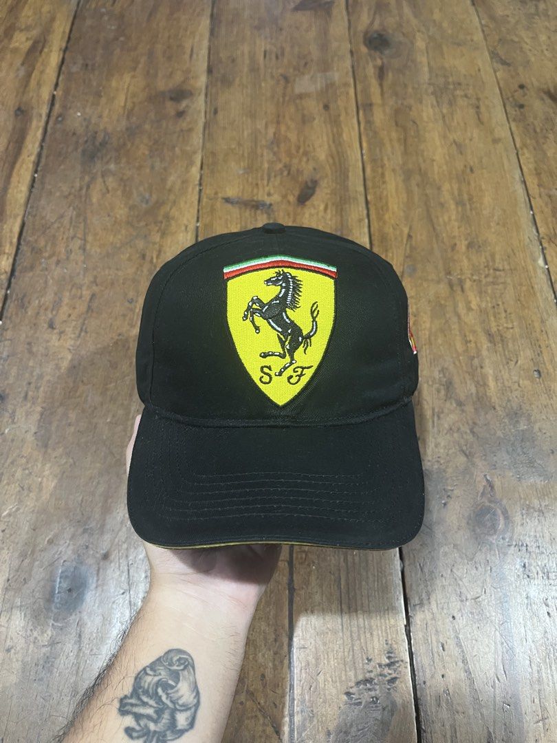 Vintage Scuderia Ferrari Logo Cap (Category: Caps & Hats) located in Baguio. Submitted by fishy___fish (Listing ID 1470232886, Image 1). Description: Vintage Scuderia Ferrari Logo Cap Strap adjuster No issues.