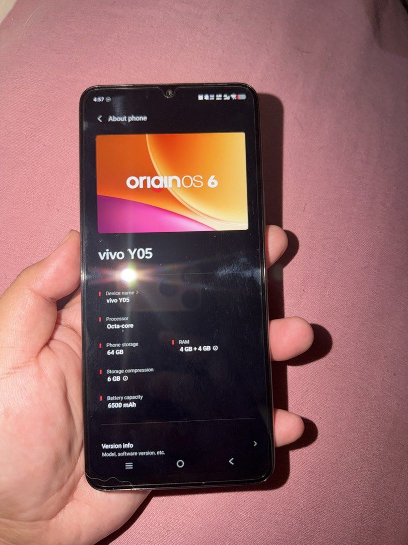 Vivo Y05 (Category: Vivo) located in Marikina City. Submitted by cryp2man (Listing ID 1470269133, Image 2). Description: Purchase Date: Oct 16, 2027 Purchased Price: 7,999 Complete w/ box and receipt Opened Just to check the unit RFS: Should be used as spare phone but change of plans Pasig Area.