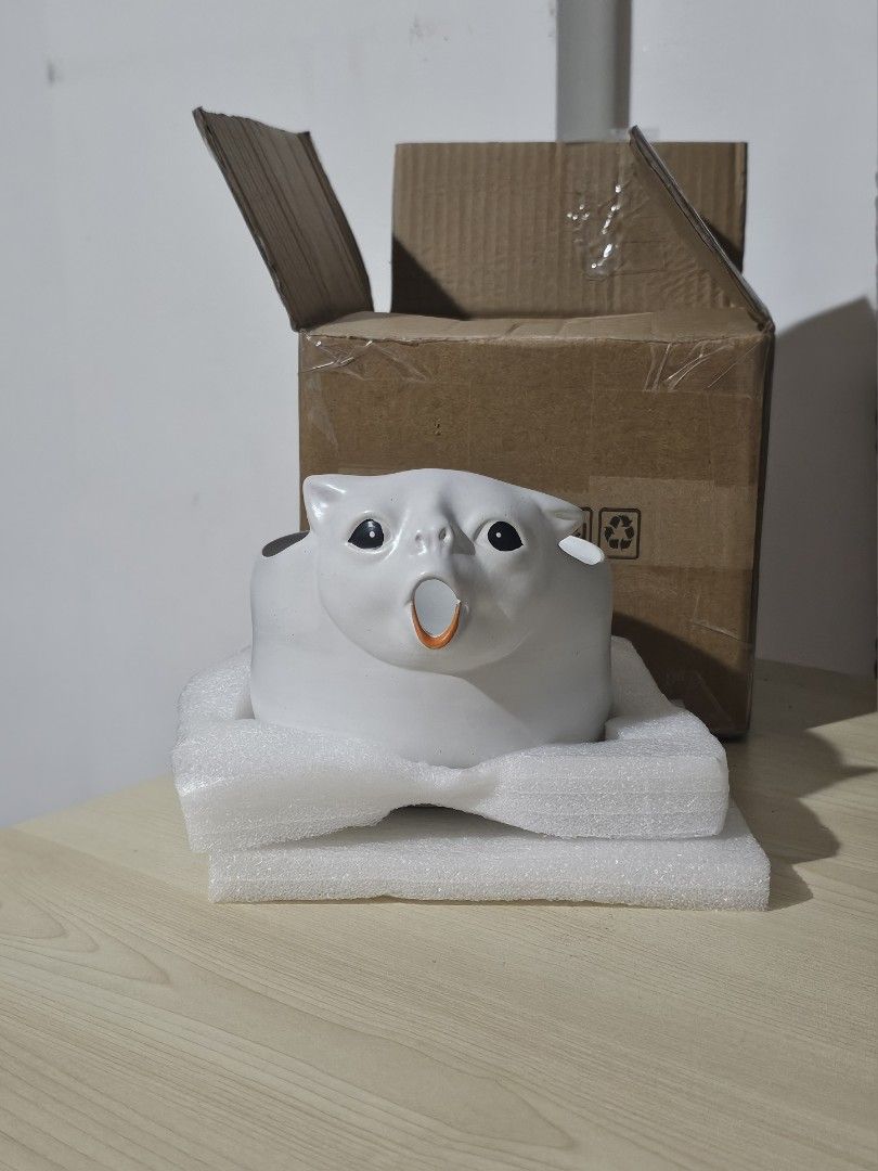 Vomiting Cat Matcha Ceramic (Category: Coffee & Tea Tableware) located in Paranaque City. Submitted by mab.villareal (Listing ID 1470149027, Image 2). Description: Ceramic matcha bowl. Trending in Japan. Brand new in original cardboard box with foam protective packaging. Unused piece .