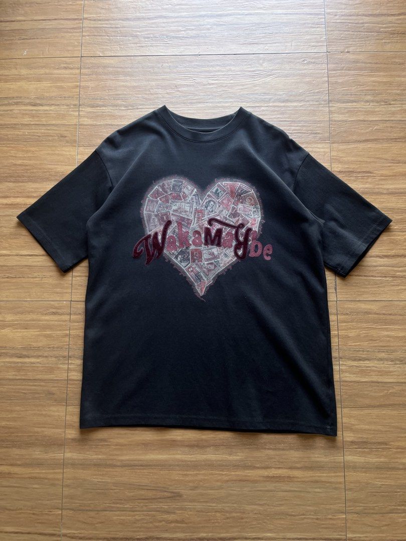 WakaMaybe Tee (Category: Tshirts & Polo Shirts ) located in Davao. Submitted by spilled.bins (Listing ID 1470273826, Image 1). Description: WakaMaybe Tee Width: 22in Length: 29in Large Measurement Stain Excellent Condition . Mine: ₱400 +shipping fee on top . Model Reference: Height: 5’5 feet Weight: 68kg.