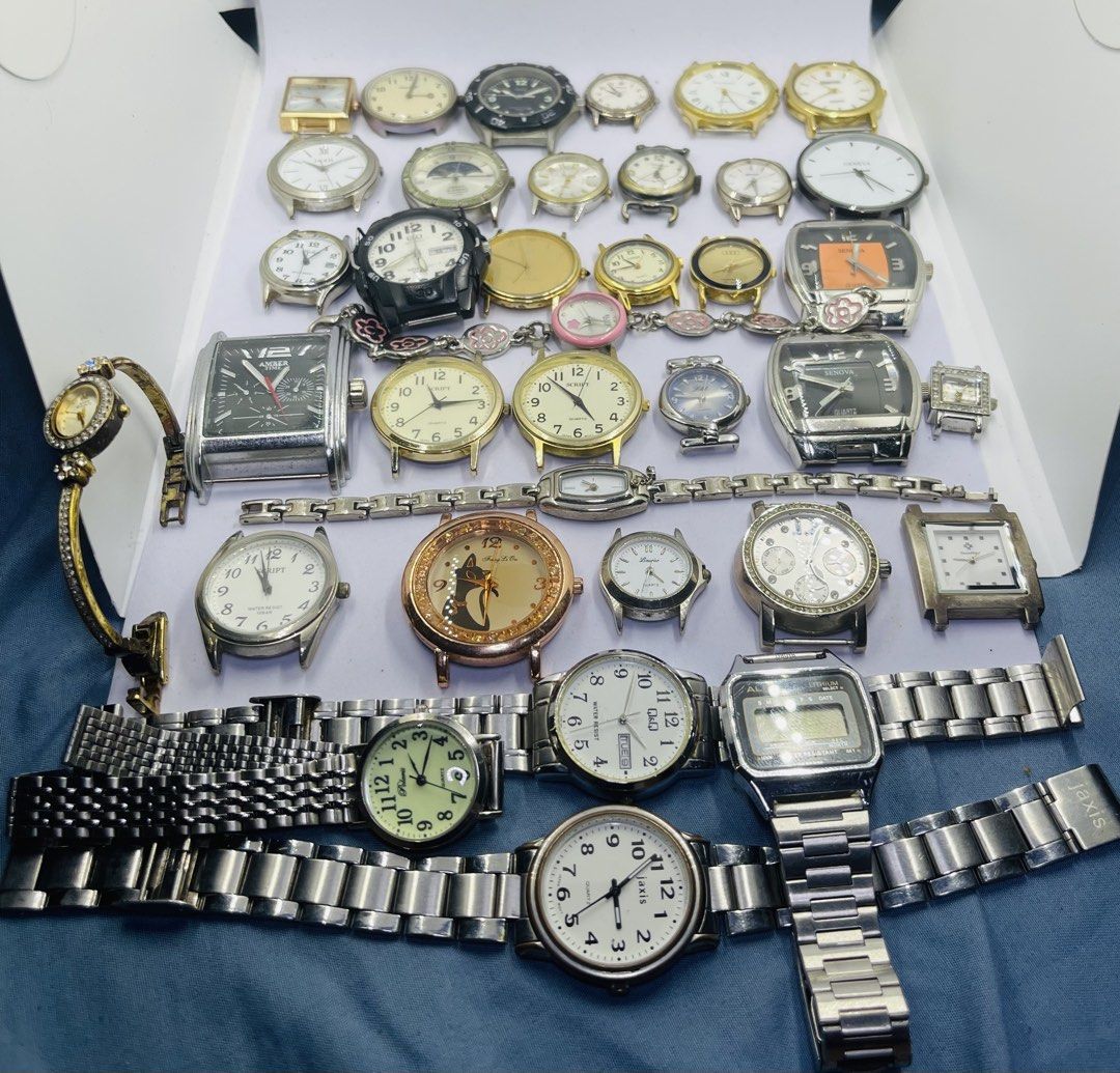 Watch heads and mre (Category: Men's Watches) located in Surigao. Submitted by curatedwatchesph (Listing ID 1470297021, Image 1). Description: 36 pcs mostly watch heads. Most are working. Most have flaws. Take all for 1500.. Dm for details. Free Shipping via LBC .