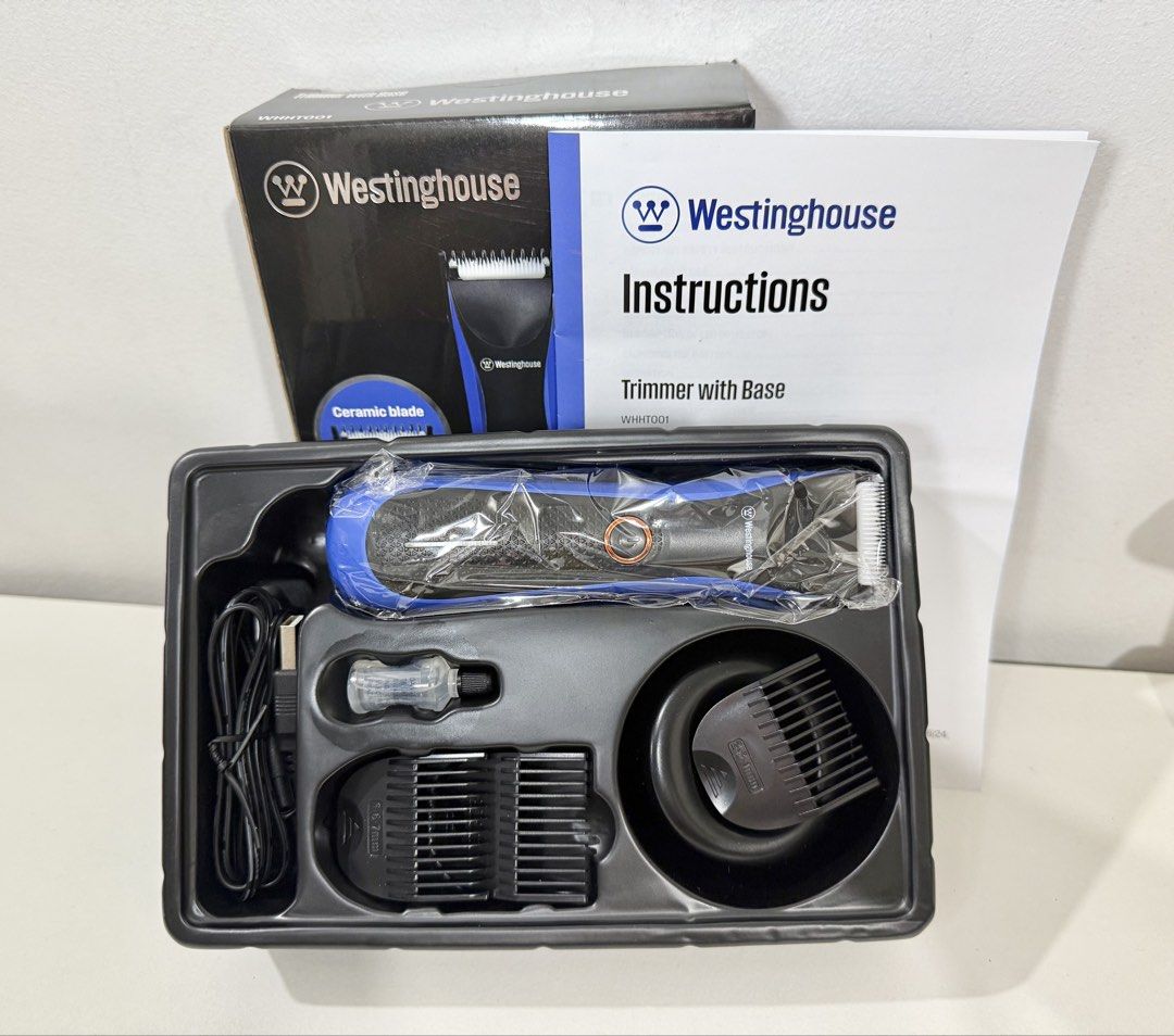 WESTINGHOUSE hair trimmer (Category: Men's Grooming) located in Quezon City. Submitted by echoolit (Listing ID 1470218421, Image 3). Description: For sale: Brandnew WESTINGHOUSE TRIMMER Precise grooming for face, hair and body. Opened just to have it tested if working. Complete set, box and manual. Unisex Never used. RFS: I have 2pcs. Delmonte QC 09189251595.