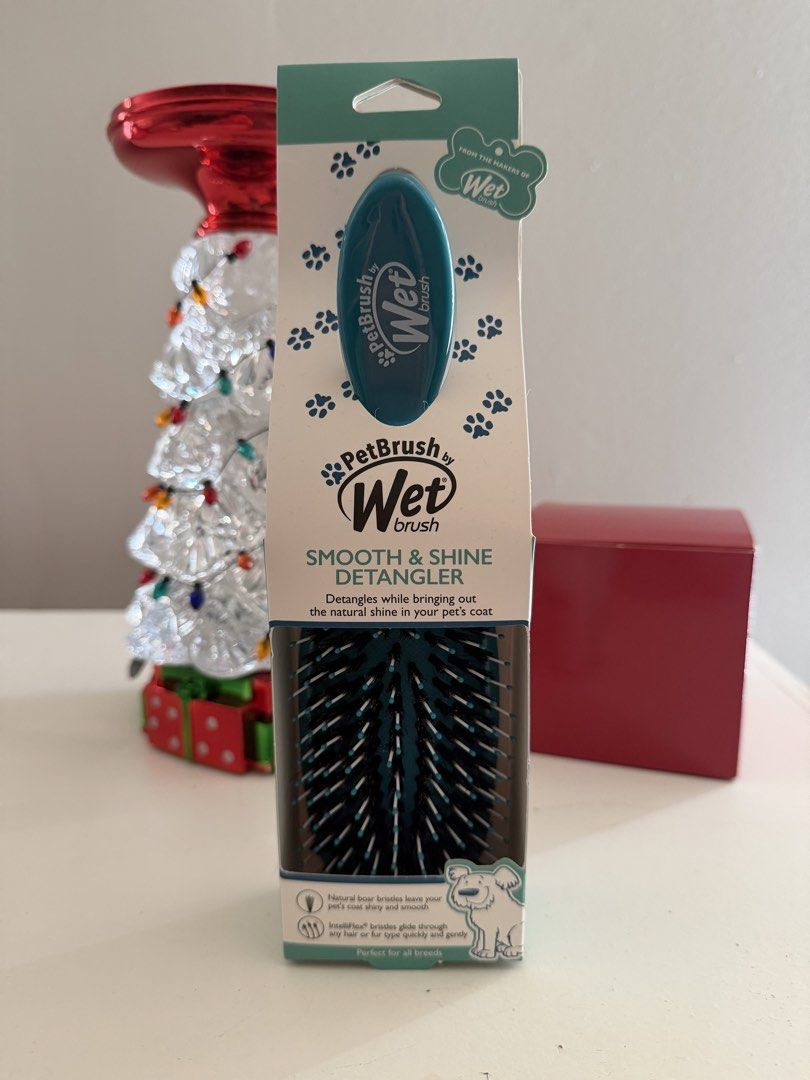 Wet Brush Pet Smooth & Shine Detangler (Category: Health & Grooming) located in Las Pinas. Submitted by trueflower_125fe9 (Listing ID 1470273541, Image 1). Description: - Brand: PetBrush by Wet Brush - Style: Smooth & Shine Detangler (Teal) - Condition: Brand new in original retail packaging - Bristles: Natural boar bristles & IntelliFlex bristles - Benefits: Gently glides through matted hair, removes loose fur, dirt, and impurities - Coat care: 