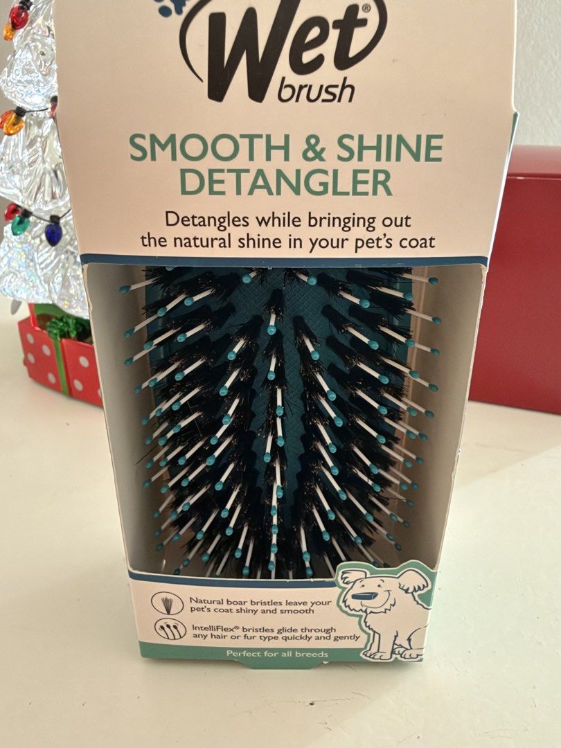 Wet Brush Pet Smooth & Shine Detangler (Category: Health & Grooming) located in Las Pinas. Submitted by trueflower_125fe9 (Listing ID 1470273541, Image 2). Description: - Brand: PetBrush by Wet Brush - Style: Smooth & Shine Detangler (Teal) - Condition: Brand new in original retail packaging - Bristles: Natural boar bristles & IntelliFlex bristles - Benefits: Gently glides through matted hair, removes loose fur, dirt, and impurities - Coat care: 