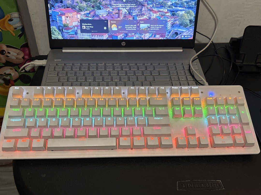 White Mechanical Gaming Keyboard with RGB Backlight, Computers & Tech ...