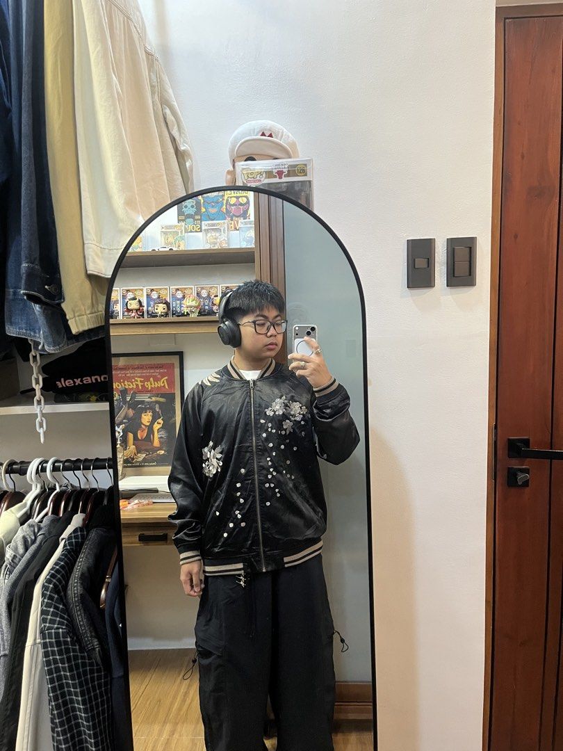 WHYLANY Phoenix Sukujan Jacket (Category: Coats, Jackets and Outerwear) located in Davao. Submitted by spilled.bins (Listing ID 1470268854, Image 3). Description: WHYLANY Phoenix Sukujan Jacket Width: 23.5in Length: 28.7in XL Measurement Tiny Tatter | Scratch Excellent Condition . Mine: ₱1,200 +shipping fee on top . Model Reference: Height: 5’5 feet Weight: 68kg.