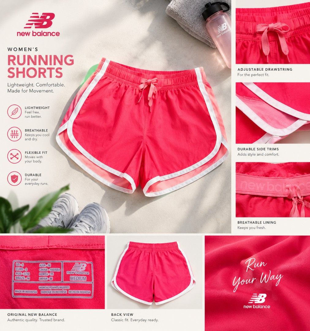 Womens Running Shorts (Category: Activewear) located in Quezon City. Submitted by selectorsthrift (Listing ID 1470205359, Image 3). Description: Adidas x NB running shorts 300 each +sf.