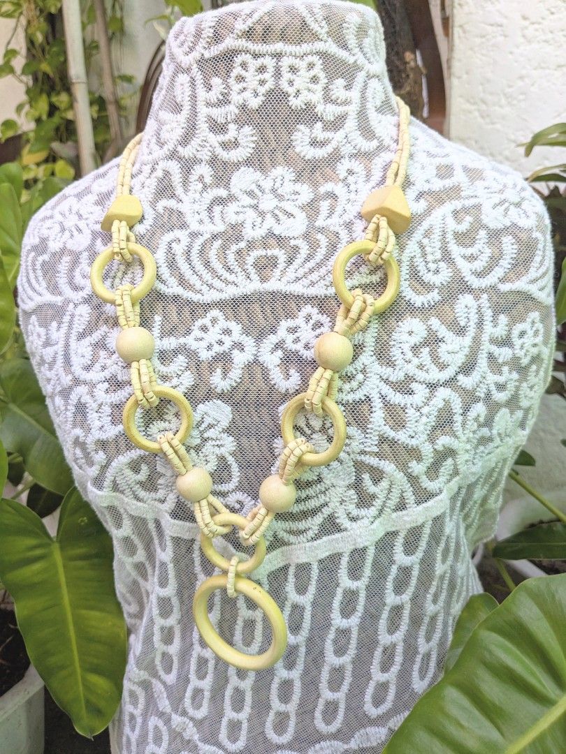 Wooden Trail Handcrafted Necklace (Category: Necklaces) located in Las Pinas. Submitted by amisells (Listing ID 1470222808, Image 2). Description: ⋆⊱༻𖥸༺⊰⋆ every piece in our collection is thoughtfully handcrafted using an exquisite selection of locally sourced natural materials! discover the beauty of authentic craftsmanship through coconut heishi beads, lumbang seed beads, bayong and gmelina wood beads, coco side-drill beads, one-eye coconut, t