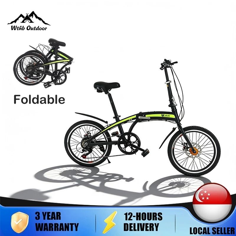 Wthb Outdoor Foldable Bicycle Black and Green, Sports Equipment ...