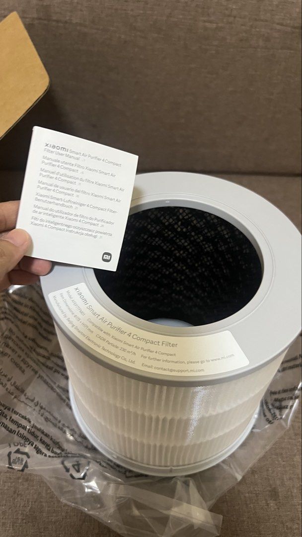 Xiaomi Smart Air Purifier 4 Compact Filter (Category: Air Purifiers & Dehumidifiers) located in Paranaque City. Submitted by second_dance_ph (Listing ID 1470174800, Image 3). Description: - Genuine Xiaomi replacement filter (Model: AFPPF7FM01) - Brand new and unused, still sealed in original plastic wrapping (box opened for photos only) - Dimensions: 175 mm x 171 mm - Specifically designed for Xiaomi Smart Air Purifier 4 Compact - Includes origin