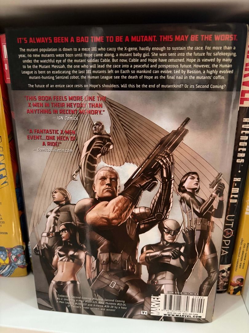 X-Men: Second Coming (Hardcover) (Category: Comics & Manga) located in Quezon City. Submitted by choybee_poppers (Listing ID 1470192674, Image 2). Description: Very good condition. No issues. COLLECTING: Second Coming: Prepare, Second Coming #1-2, Uncanny X-Men #523-525; New Mutants #12-14, X-Men Legacy #235-237, X-Force #26-28 Payments via Gcash or BPI Shipping via Grab/Lalamove at Buyer's expense Location: Commonwealth, Quezon City.
