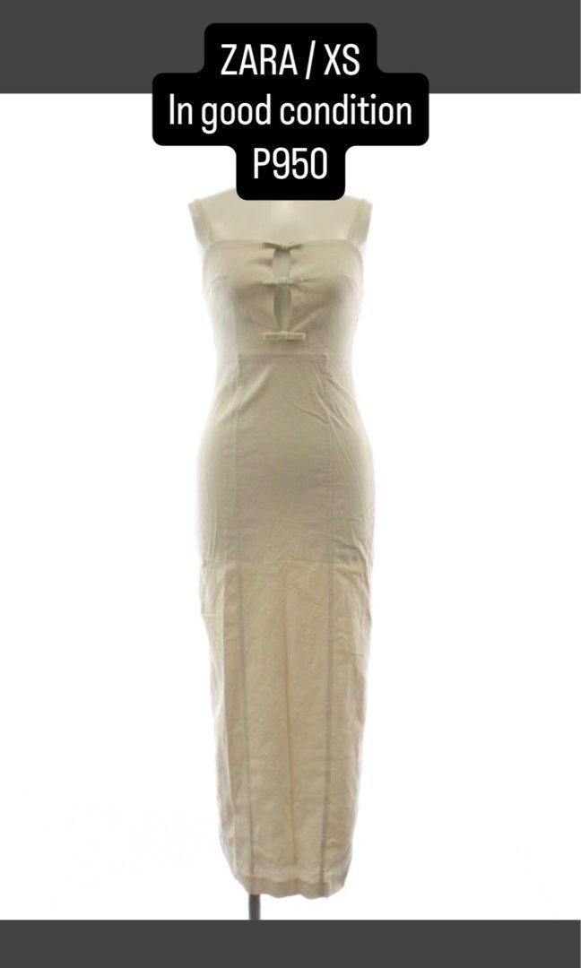 ZARA Beige Dress (Category: Dresses) located in Manila. Submitted by aeiru222 (Listing ID 1470195774, Image 1). Description: READ BEFORE ORDERING❗️ - before you message ask first if available :)) ETA will be on Dec 20. 📍Japan → Marikina City pm for reservations🧚‍♀️.