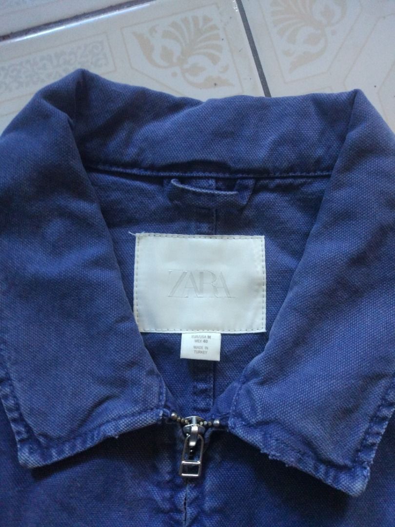 Zara Zip Up Work Jacket M (Category: Coats, Jackets and Outerwear) located in Pasay City. Submitted by denimdude.ph (Listing ID 1470254836, Image 3). Description: factory distressing, last pic.