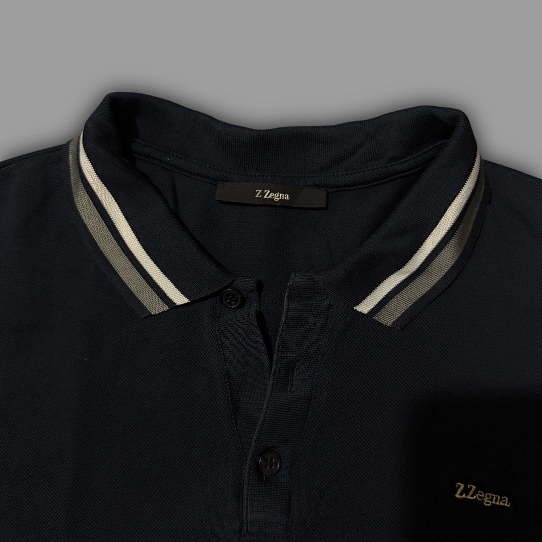 Zegna Polo Shirt (Category: Tshirts & Polo Shirts ) located in Zamboanga. Submitted by hype_thrifts (Listing ID 1470313825, Image 3). Description: Zegna Polo Shirt Excellent condition Medium Width: 20.5 Length: 28.