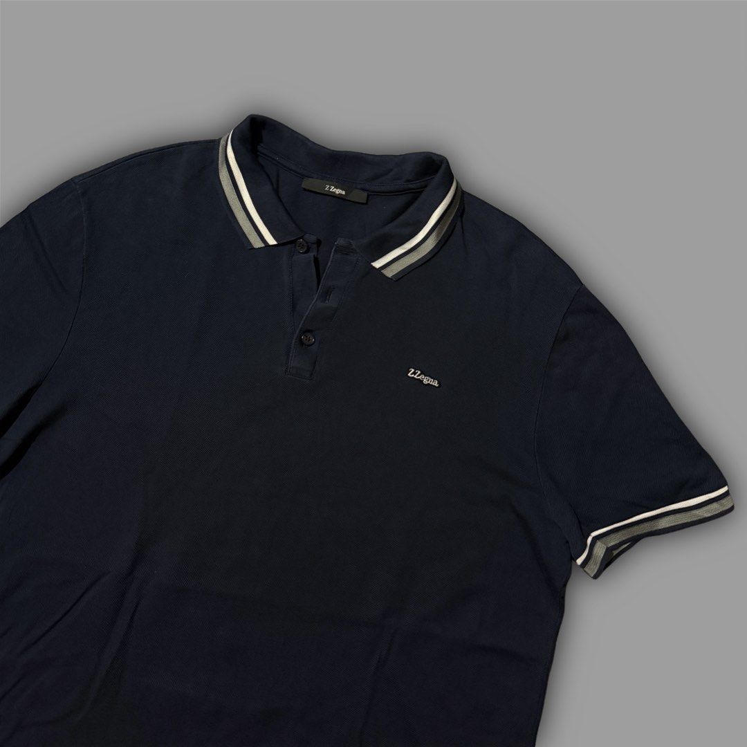 Zegna Polo Shirt (Category: Tshirts & Polo Shirts ) located in Zamboanga. Submitted by hype_thrifts (Listing ID 1470313825, Image 2). Description: Zegna Polo Shirt Excellent condition Medium Width: 20.5 Length: 28.