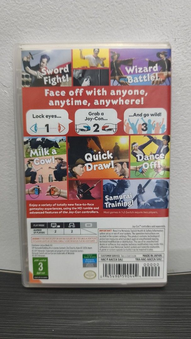 1-2-Switch Game for Nintendo Switch (Category: Nintendo) located in Marikina City. Submitted by shopapao (Listing ID 1470448998, Image 2). Description: - Game: 1-2-Switch (Cartridge + Original Case) - Condition: Excellent, clean with zero scratches - Gameplay: Fun multiplayer party game using Joy-Con motion controls - Status: Tested and ready to play.