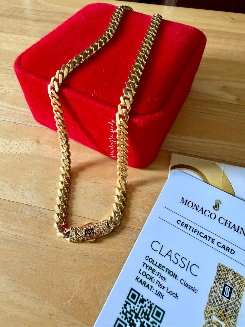 18k Monaco necklace (Category: Necklaces) located in Cebu City. Submitted by jewelryla_finds (Listing ID 1470430746, Image 2). Description: ⭐️Monaco necklace Preloved in pristine condition 18k | size 16” (rare size) 15.3 grams 💰Cash | layaway Cop thru lbc with minimal dp 📍Cebu.