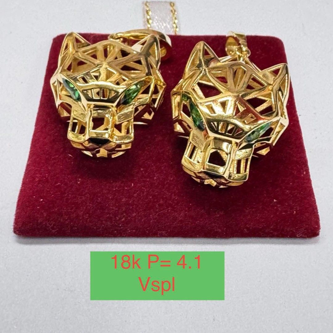 18k Saudi gold panther pendant (Category: Necklaces) located in Manila. Submitted by bhelgoldseller2ndaccount (Listing ID 1470459626, Image 1). Description: New!!✨New!!✨New!! Authentic 18k Saudi Golds 💯pawnable/naisasanla 💯with high appraisal rate 💯good investment 💯Direct supplier price 👉OPEN for resellers 🌺please take time to evaluate their actual sizes and grams 👉Best panggift for all occasions ✅ Sold per grams not per piece Kya lowest p