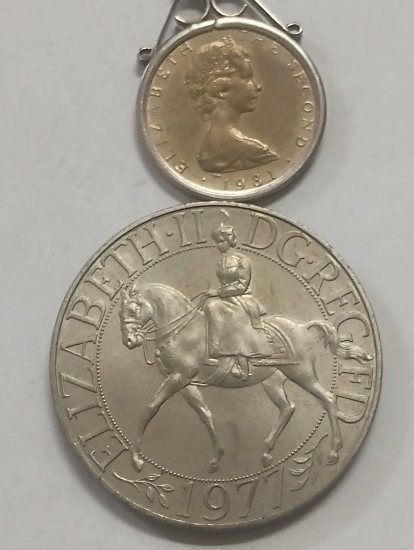 25 Coin 1977 Great Britain Queen Elizabeth II 25 Pence commemorative coin, Toys ...