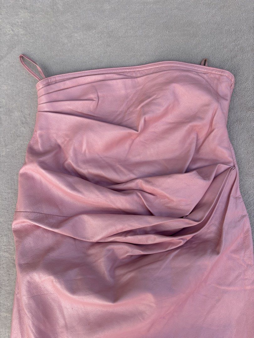 2000s Loewe Archive Draped Leather Strapless Dress (Category: Dresses) located in Baguio. Submitted by thecollector2600 (Listing ID 1470394777, Image 3). Description: Pit to pit-14” Length-26”.