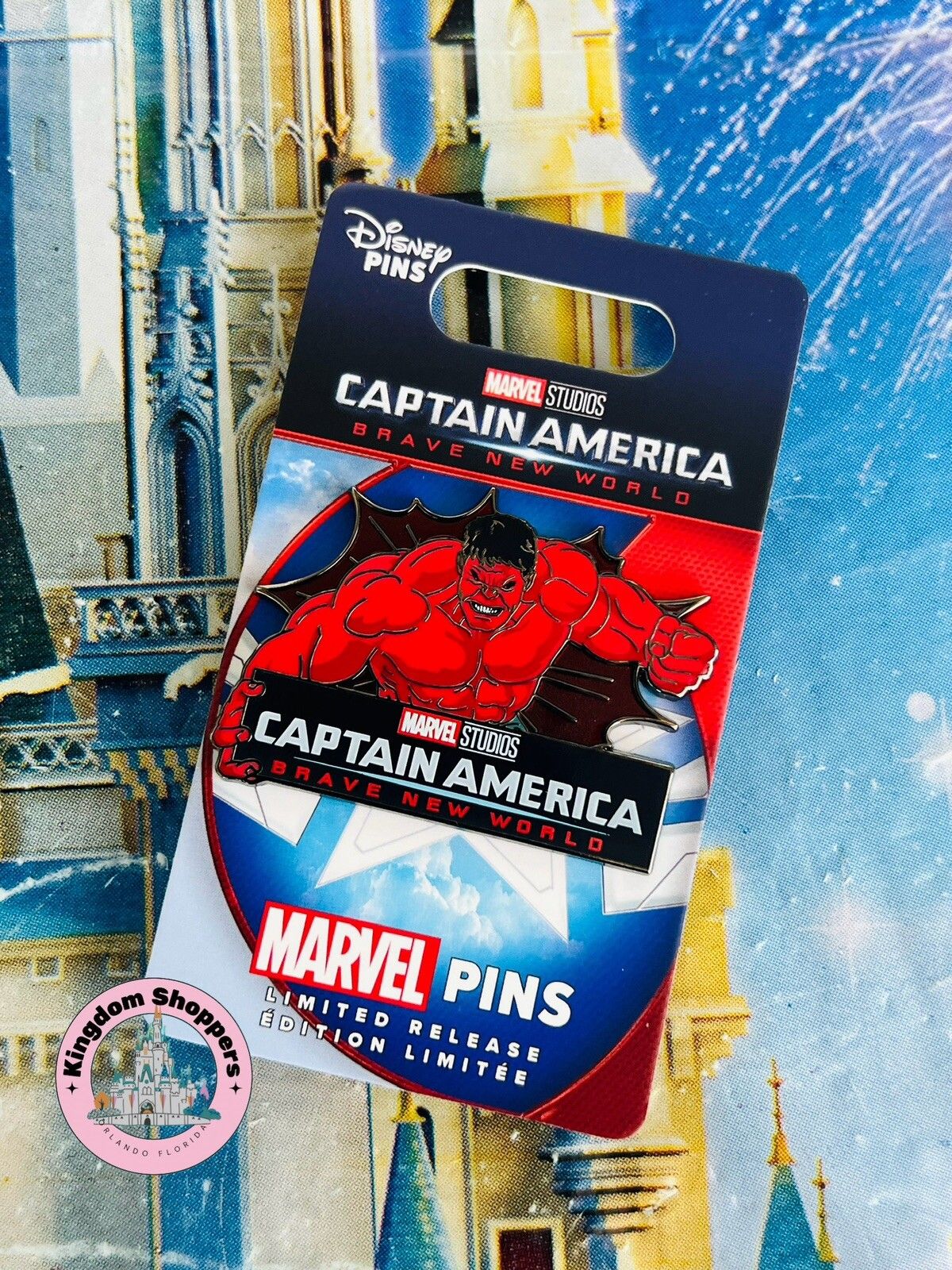 2025 Disney Parks Marvel LR Pin Captain American Brave New World Red ...