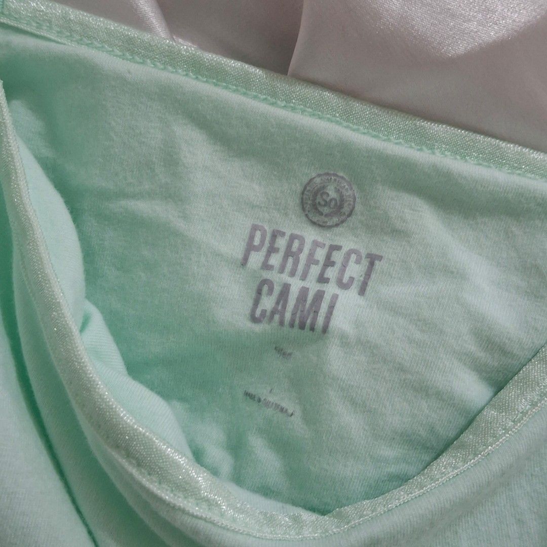 2 pcs bundle Cami sleeveless sando top mint green blue (Category: Sleeveless) located in Caloocan City. Submitted by hazedeclutters (Listing ID 1470455701, Image 2). Description: small to semi med.
