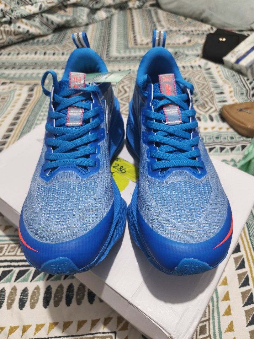 361 Degrees Running Shoes Blue Size 6.5 (Category: Sneakers) located in Taguig. Submitted by akyliscloset (Listing ID 1470507773, Image 3). Description: - Brand: 361 Degrees - Color: Vibrant blue with bright orange accents - Upper: Breathable mesh - Sole: Quikbalance cushioned - Condition: Brand new with tags and original shoe box - Size: US 6.5 | UK 6 | EUR 39 | CHN 245.