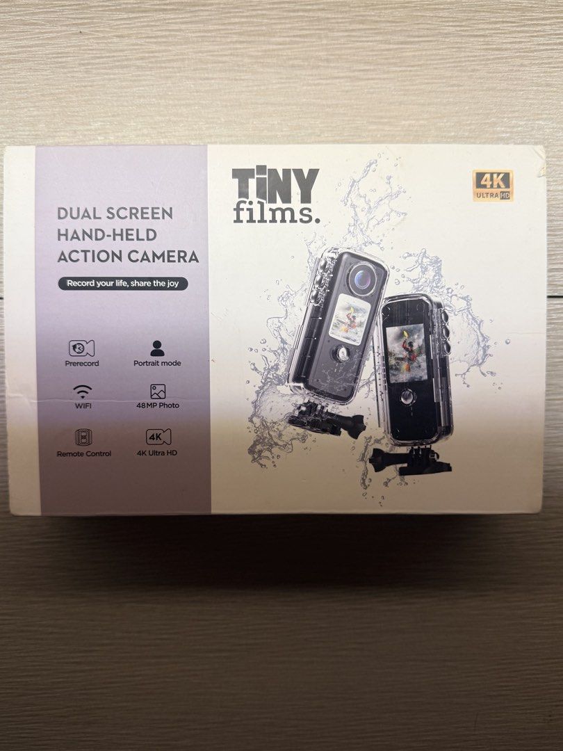 4K Dual-Screen Action Camera - Tiny Films (GoPro Alternative) Complete Set (Category: Cameras) located in Quezon City. Submitted by esoterics (Listing ID 1470539455, Image 1). Description: Selling my Tiny Films 4K Dual-Screen Action Camera, received as a graduation gift on July 4. Used only once and kept in its box since. No flaws, fully functional, and complete with accessories. Features: * 4K video recording (up to 60fps) * 48MP photo resolutio