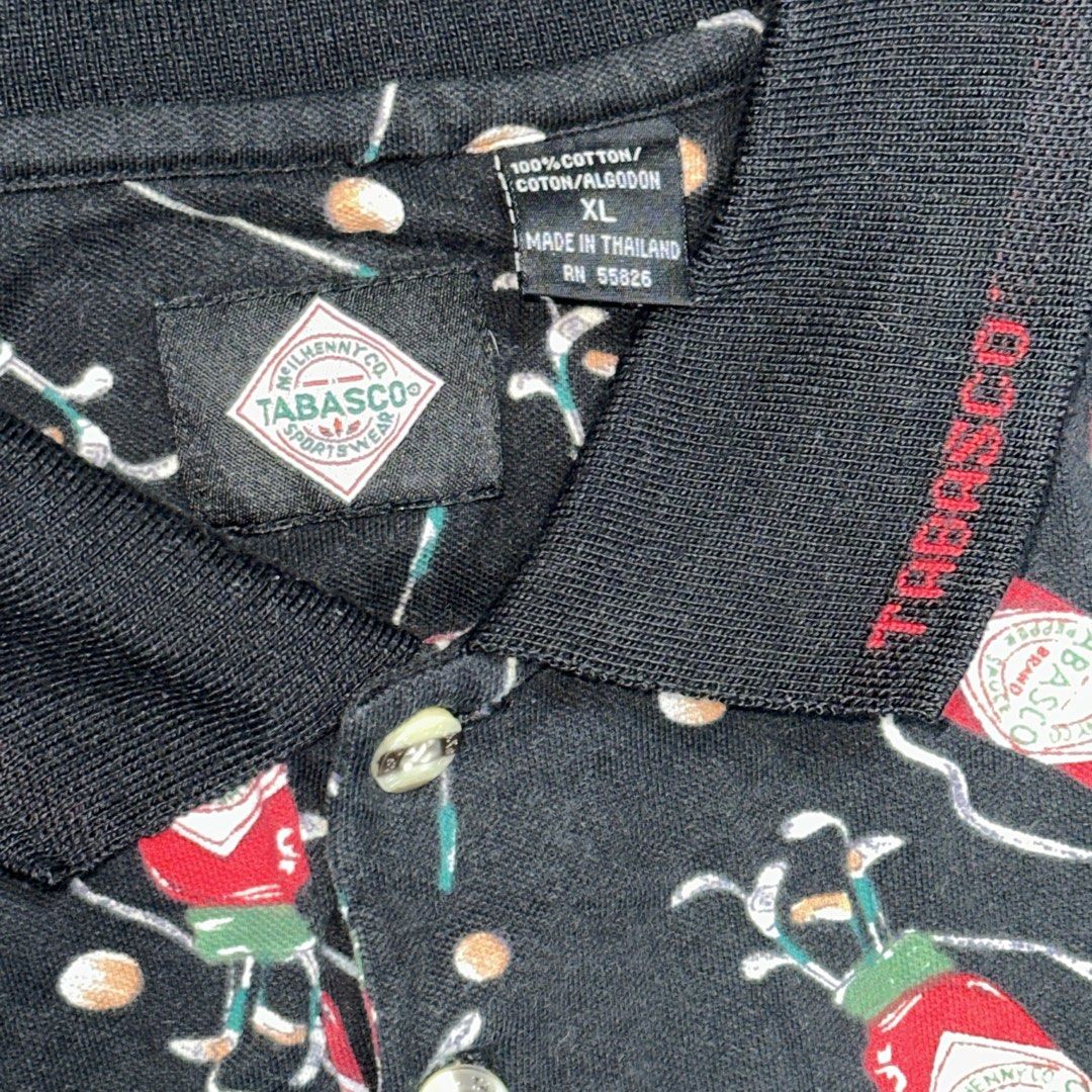 90s Tabasco Pattern Polo Shirt (Category: Tshirts & Polo Shirts ) located in Manila. Submitted by josh_4386 (Listing ID 1470412484, Image 2). Description: 90s Tabasco Pattern Polo shirt. Size: XL Measurements: W: 23 L: 30 ₱1000.