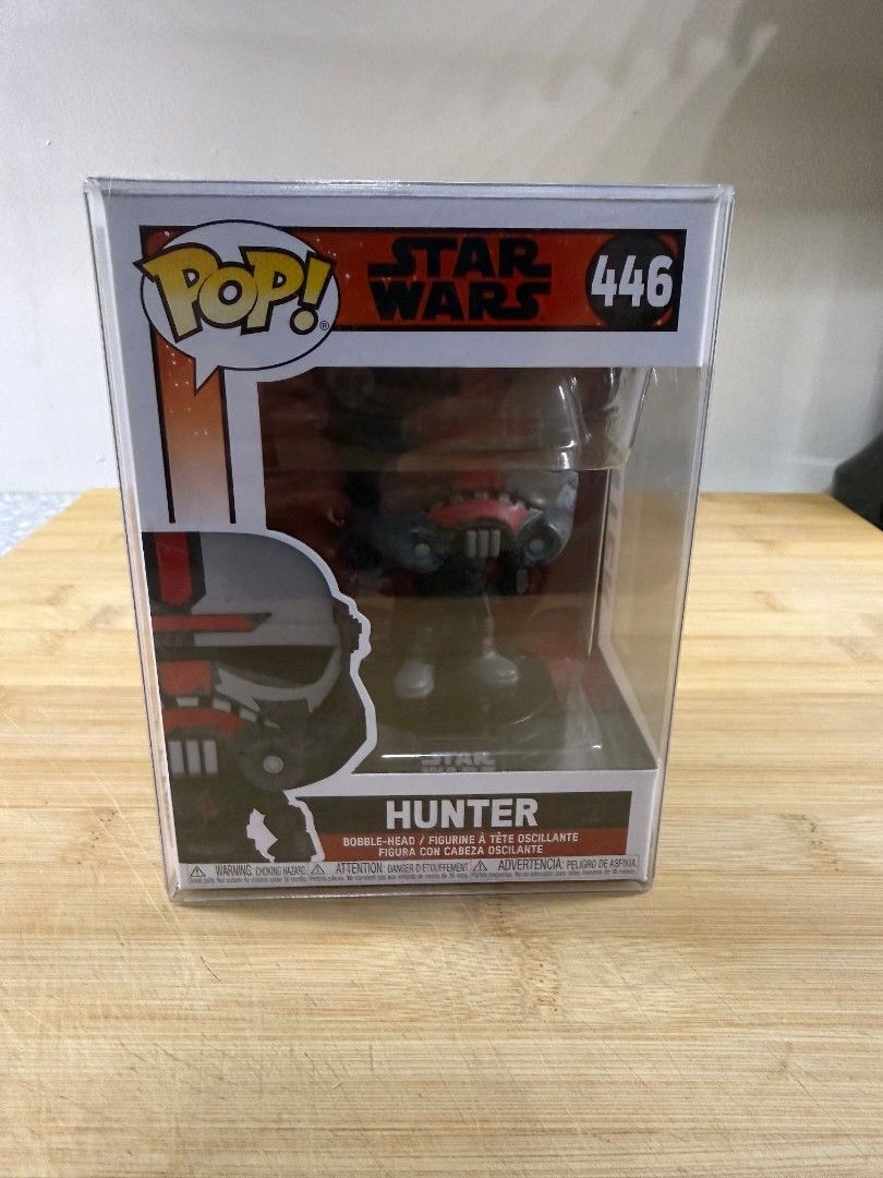 ✨ Funko Pop! Star Wars Hunter #446 — Great Condition (Category: Designer & Blind Box Toys) located in Manila. Submitted by gian_ocampo (Listing ID 1470516521, Image 1). Description: 📋 Item Basics - Official Funko Pop vinyl bobble-head figure - Character: Hunter (Star Wars: The Bad Batch) - Item Number: #446 - Comes complete with original retail box and clear protector case ✅ Figure Condition - Figure is complete — no breaks or missing parts - Cl