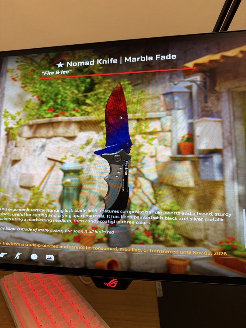 Nomad Knife | Fire and Ice Marble Fade Factory New CS2, 電子遊戲, 遊戲機配件, 遊戲 ...