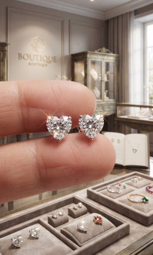 ✨ Timeless Heart-Cut Moissanite Earrings ✨ (Category: Earrings) located in Caloocan City. Submitted by saturday.ph (Listing ID 1470550907, Image 3). Description: ✨ Timeless Heart-Cut Moissanite Earrings ✨ ​A romantic and sparkling pair of heart-shaped moissanite stud earrings, designed to catch the light from every angle with exceptional brilliance and fire. Gemstone & Cut: Brilliant heart-cut moissanite stones featuring precise faceting that max