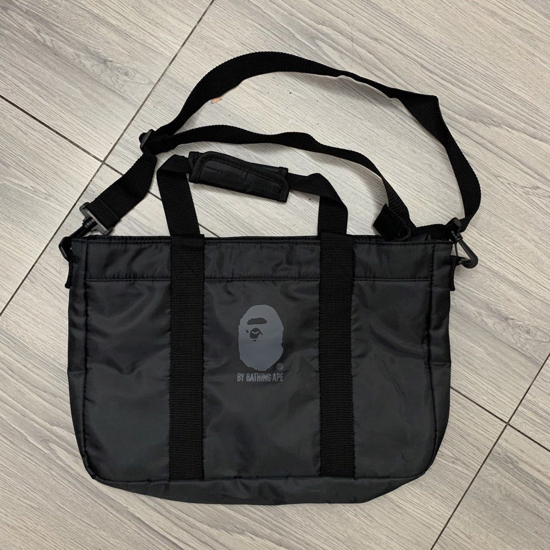 A Bathing Ape BAPE Black Tote Shoulder Bag (Category: Tote Bags) located in Manila. Submitted by arxxxm (Listing ID 1470538561, Image 1). Description: A Bathing Ape BAPE Black Tote Shoulder Bag excellent condition with ziplock can fit laptop 1000 + sf 📥.