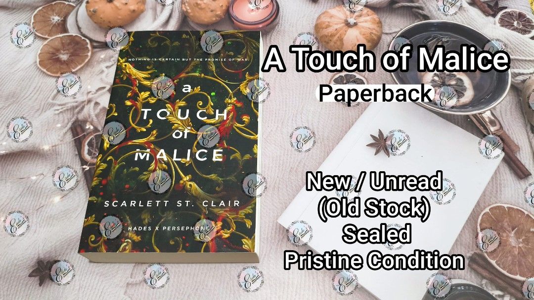 A Touch of Malice - Paperback (Category: Storybooks) located in Pateros City. Submitted by eirelasnook (Listing ID 1470495271, Image 1). Description: Looking for your next great read at a discount? Clearing out surplus stock from a previous online bookstore as well as untouched physical copies from my personal collection! Condition: Brand New & Unopened/Sealed. They have been carefully stored in a clean, smoke-free environment. Story Behind the B