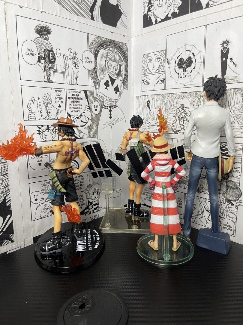 Ace and Luffy One Piece Figure Loose (Category: Figurines & Statues) located in Manila. Submitted by nnanime (Listing ID 1470542090, Image 2). Description: Luffy 1 - 300 Luffy 2 - 800 Ace 1 - 800 Ace 2 - 700.