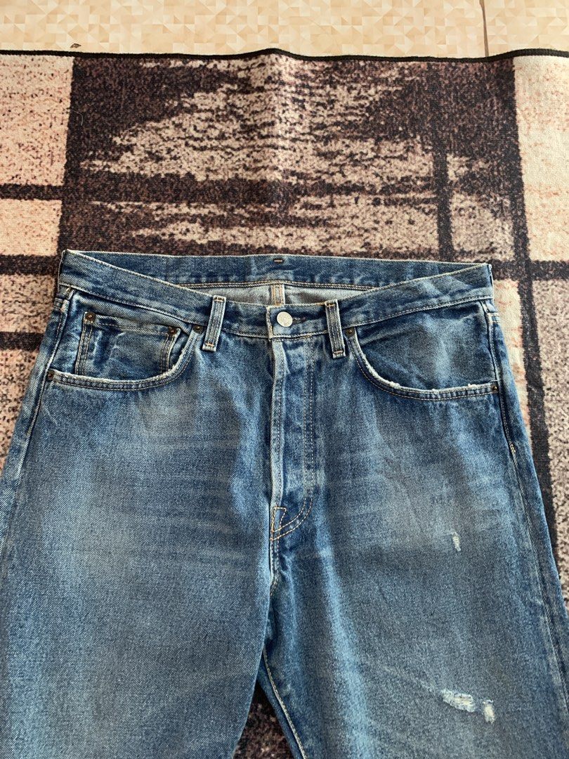 Acne Studios 2003 Vintage Blue Distressed Denim pants (Category: Luxury Apparel) located in Bocaue. Submitted by mndzeey (Listing ID 1470489876, Image 3). Description: Acne Studios 2003 Vintage Blue Distressed Denim pants Size 34 to 35 Length -41 Hem -8.5 Button Fly As new No issues Authentic.