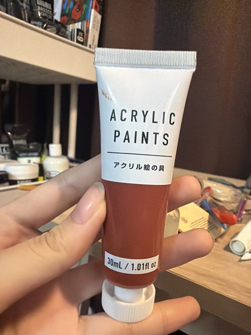 Acrylic Paints 30ml Terracotta Brown (Category: Craft Supplies & Tools) located in Muntinlupa City. Submitted by buuttercup (Listing ID 1470424005, Image 2). Description: Terracotta brown acrylic paint - Size: 30ml tube, perfect for art projects and crafting - Condition: Minor paint smudges on the exterior from previous use, but mostly full inside. Used only to swatch almost brand new.